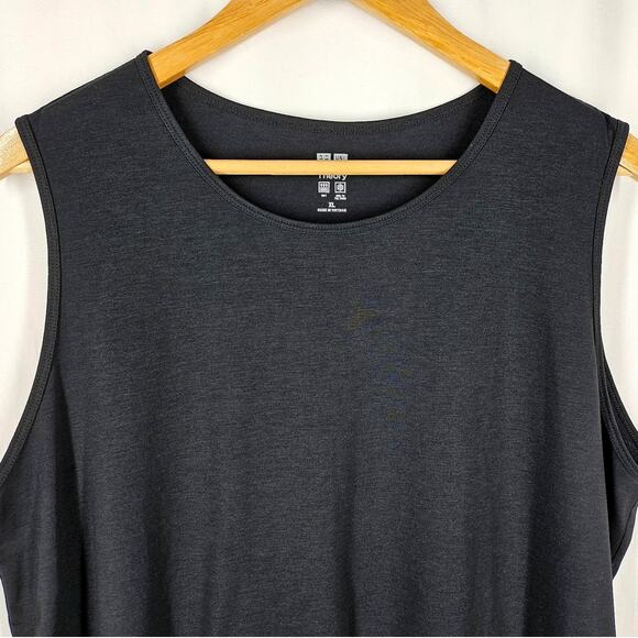 UNIQLO X THEORY WOMEN'S AIRISM SLEEVELESS ATHLETIC TANK TOP SHIRT SIZE XL, BLACK - Picture 3 of 6